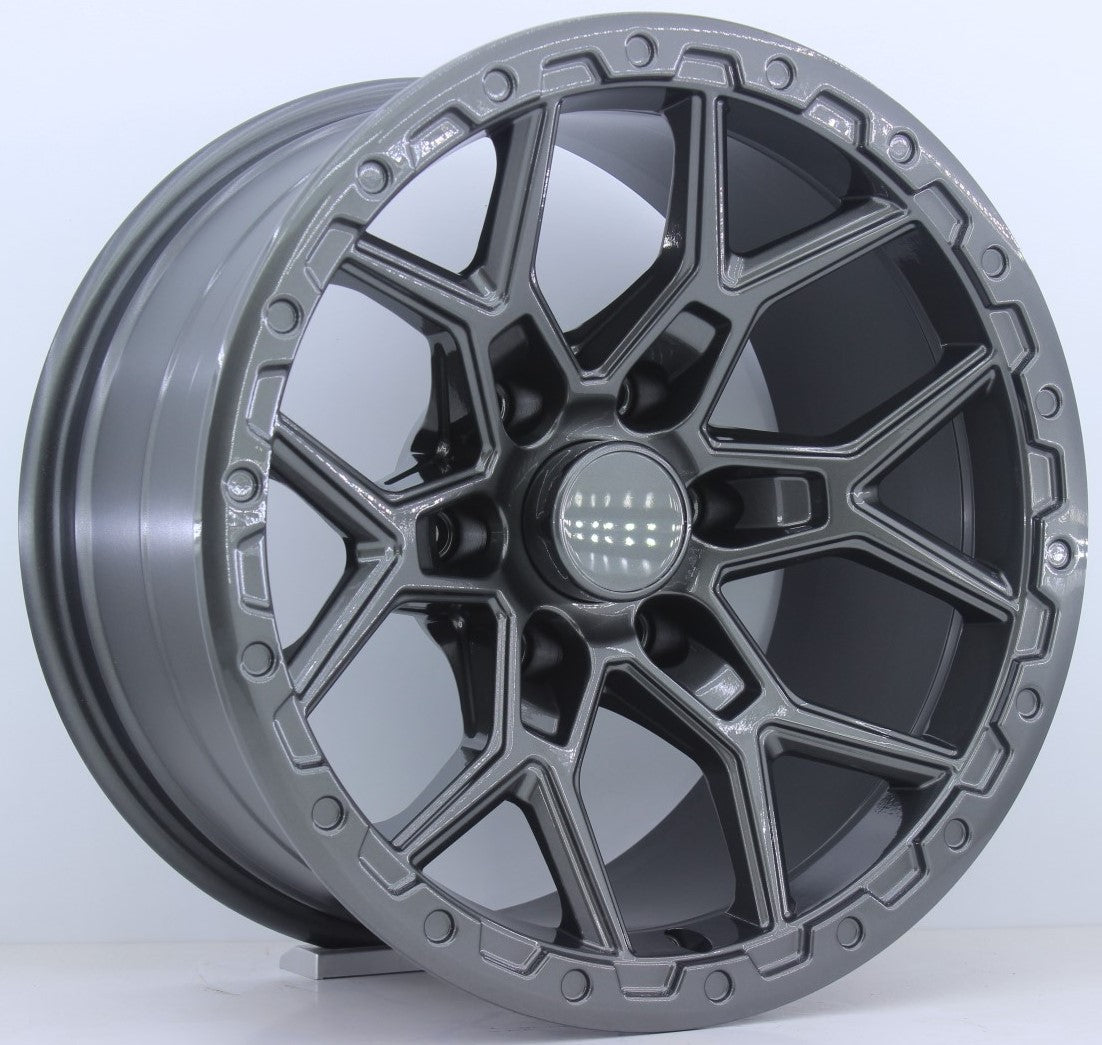 R1 Wheels 17 inç 6*139.7 ET12 Füme Jant Takımı (J-675) - KolayOto