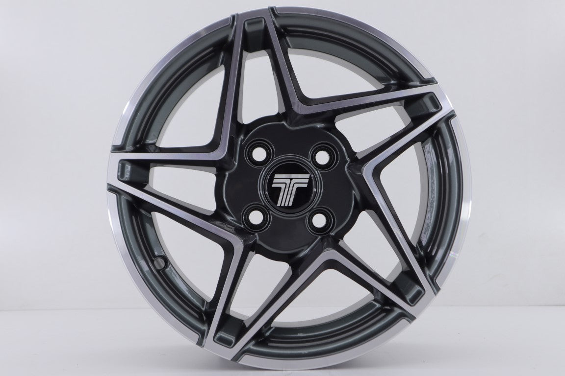 R1 Wheels 14 inç 4*100 ET35 Füme Jant Takımı (J-1357) - KolayOto