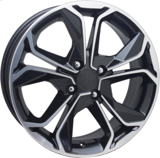 R1 Wheels 16 inç 5*114.3 ET40 Parlak Siyah Jant Takımı (J-3353) - KolayOto