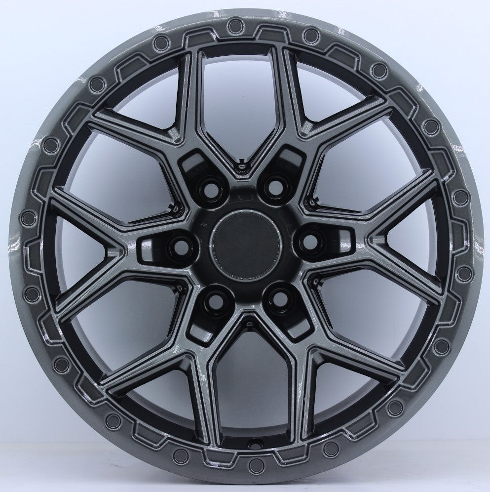 R1 Wheels 17 inç 6*139.7 ET12 Füme Jant Takımı (J-675) - KolayOto