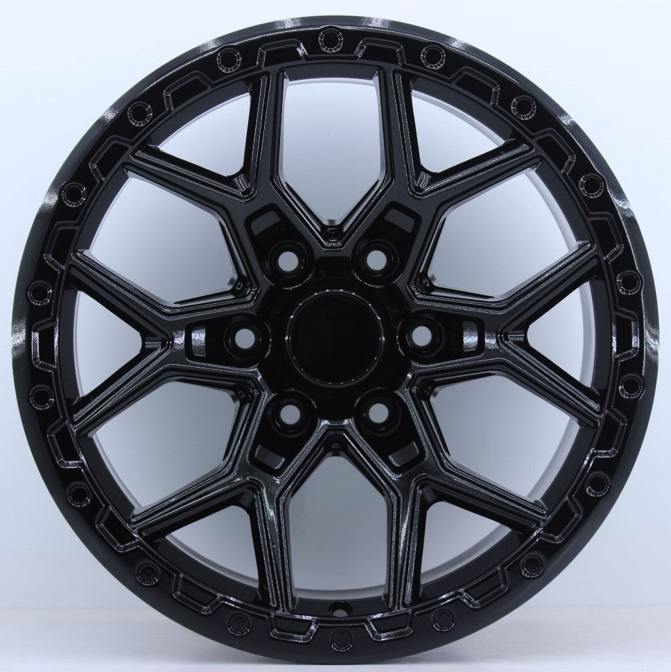 R1 Wheels 17 inç 6*139.7 ET12 Siyah Jant Takımı (J-673) - KolayOto