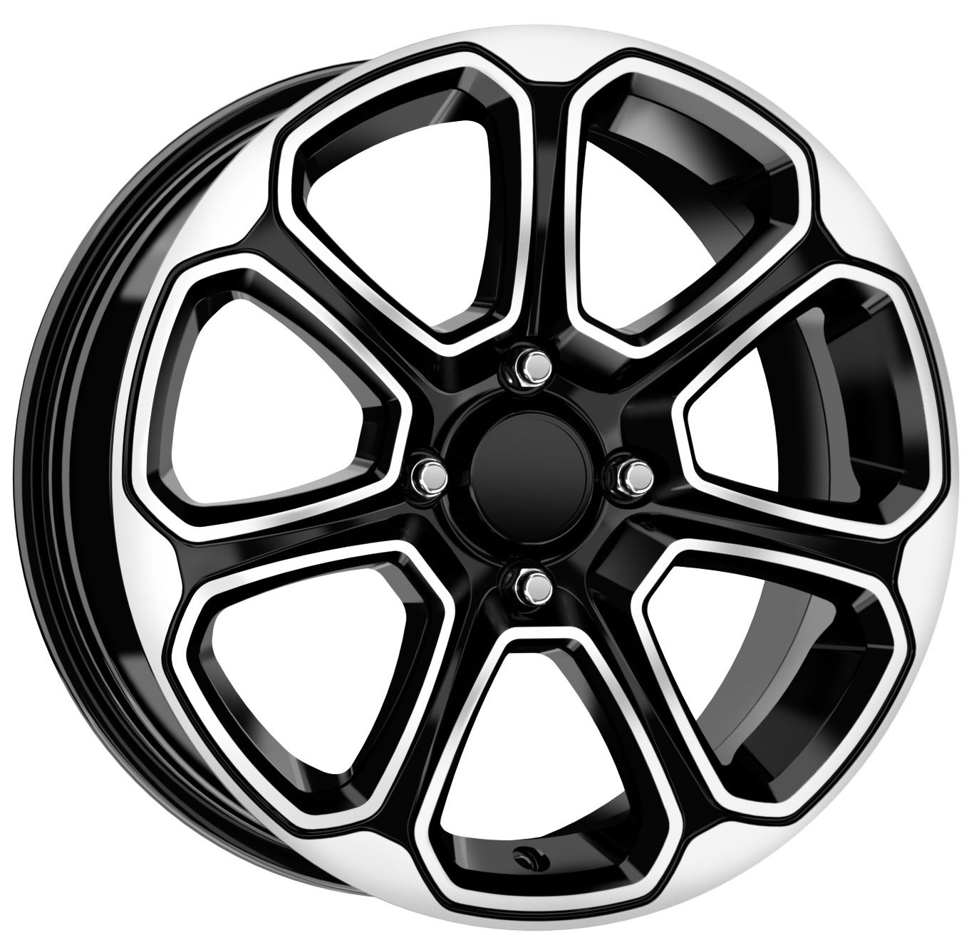 R1 Wheels 15 inç 5*108 ET35 Parlak Siyah Jant Takımı (J-3654)