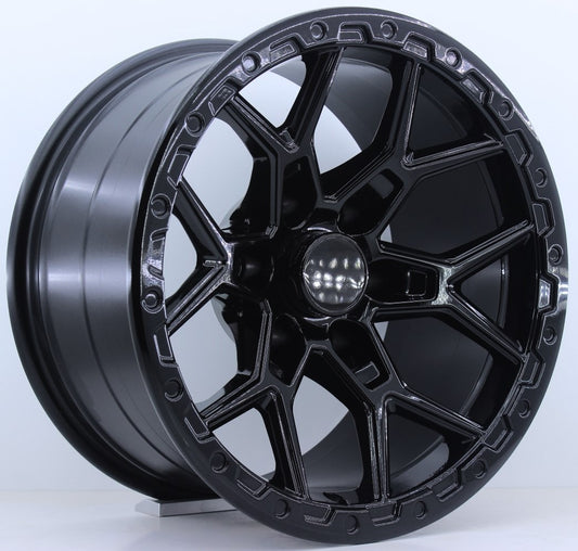 R1 Wheels 17 inç 6*139.7 ET12 Siyah Jant Takımı (J-673) - KolayOto