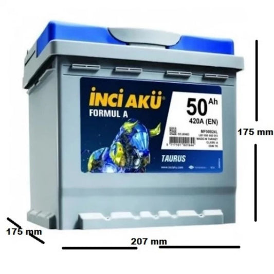 İnci Formul A Taurus 12V 50 Ah 420A (EN) Akü