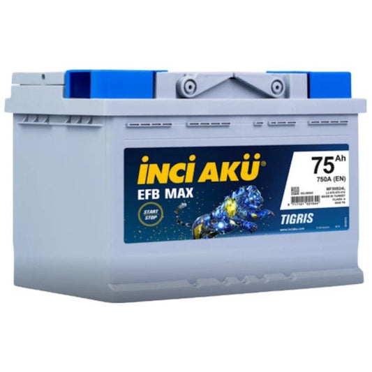 İnci Max Tigris EFB Start-Stop 12V 75 Ah Akü