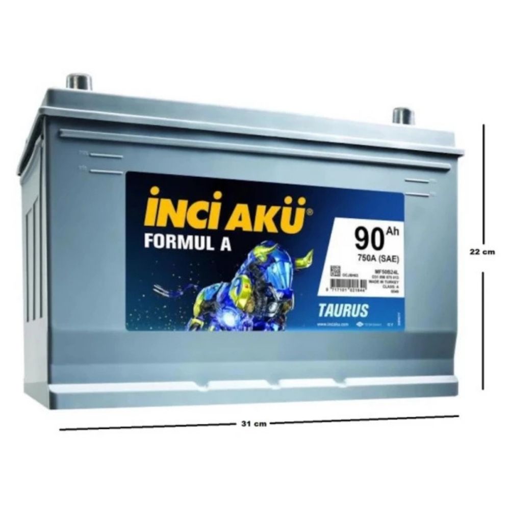 İnci Formul A Taurus Asia 12V 90 Ah 750CCA Asia Akü Modelleri