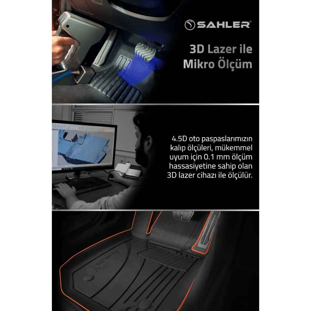 Sahler Honda Civic 2012-2015 Uyumlu 4.5D Havuzlu Bej Oto Paspas Takımı