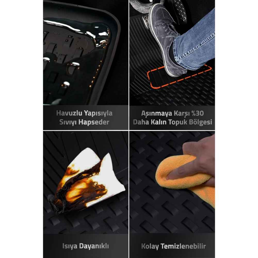 Sahler Volkswagen ID.3 2019+ Uyumlu 4.5D Havuzlu Siyah Oto Paspas Takımı Modelleri