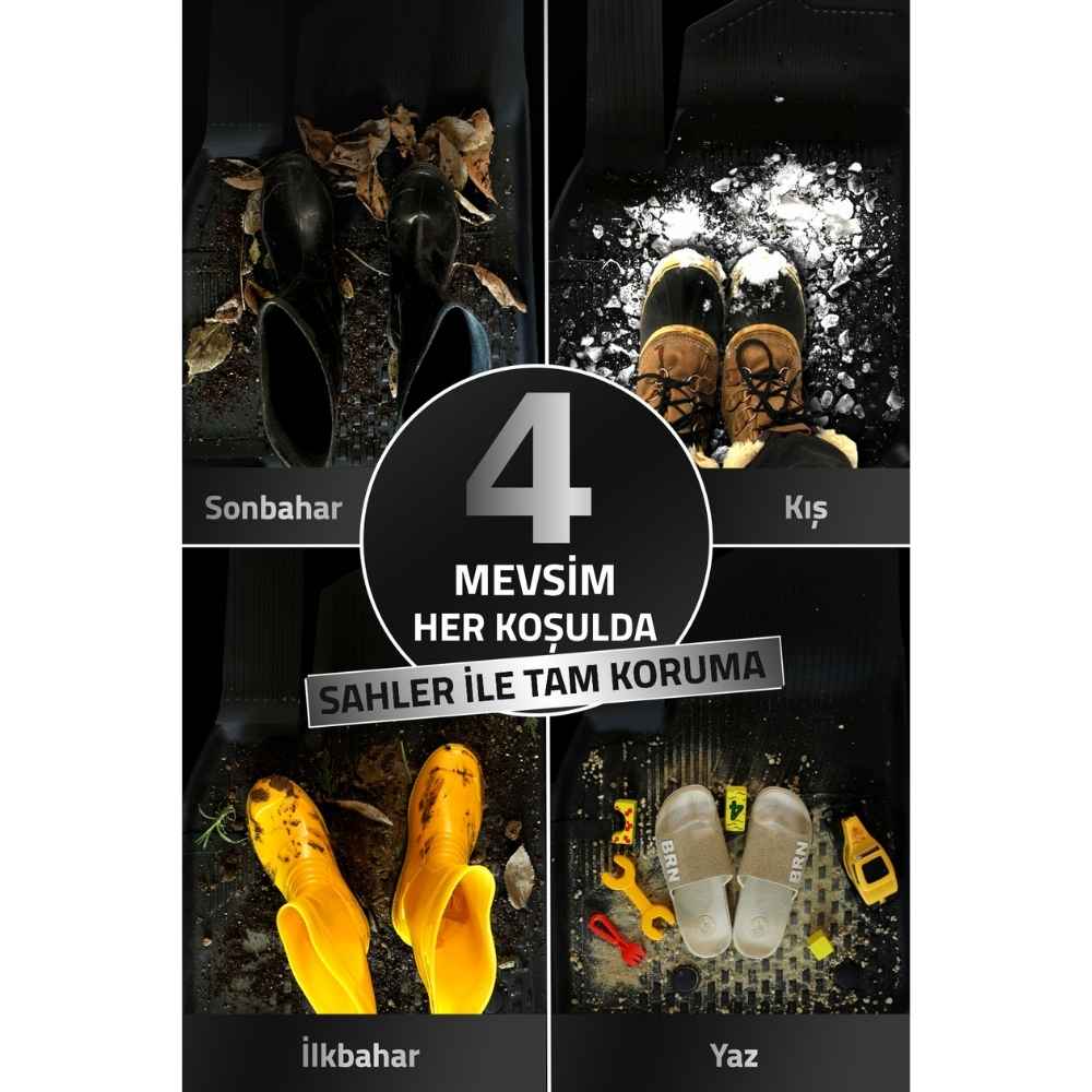 Sahler Honda Civic 2006-2012 Uyumlu 4.5D Havuzlu Bej Oto Paspas Takımı
