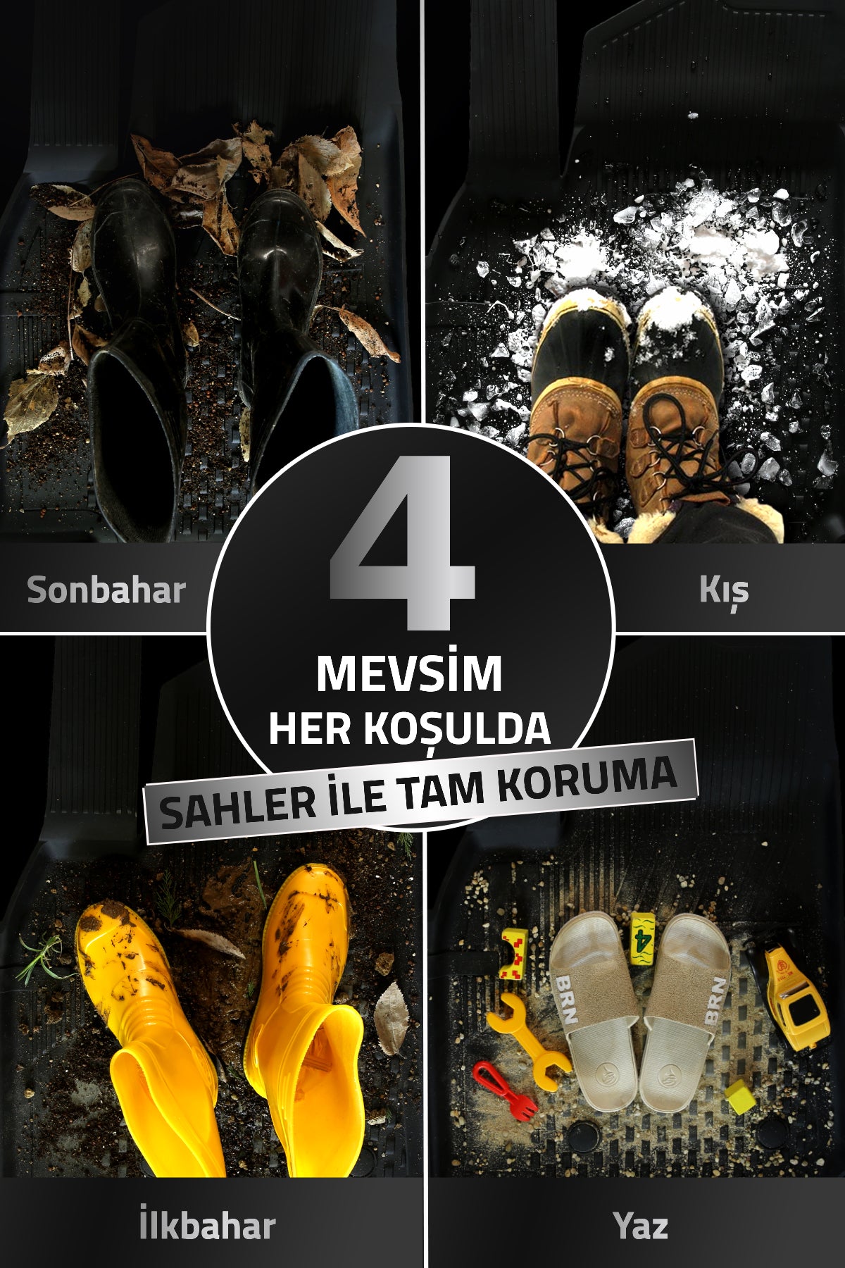 Sahler Mercedes C Serisi GLC X-254 2024+ Uyumlu 4.5D Havuzlu Siyah Oto Paspas Takımı - KolayOto