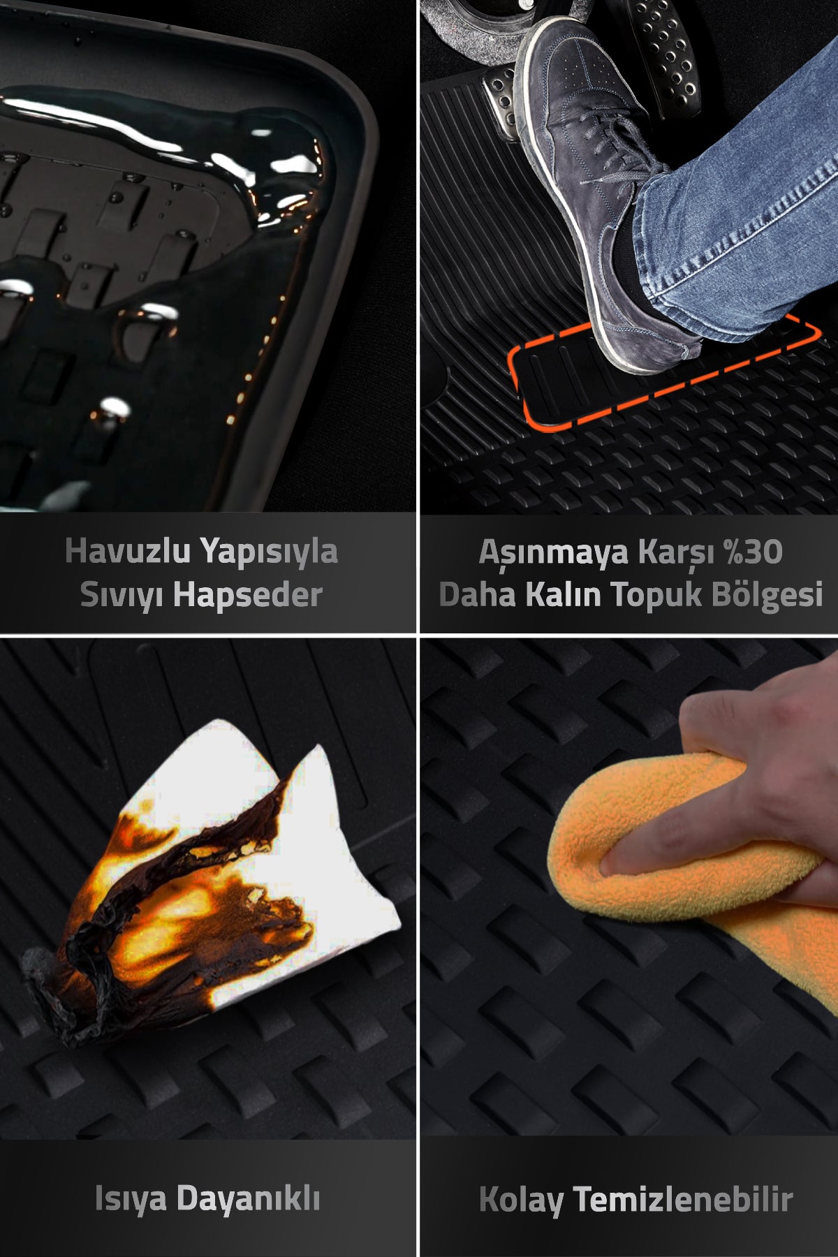 Sahler Mercedes C Serisi GLC X-254 2024+ Uyumlu 4.5D Havuzlu Siyah Oto Paspas Takımı - KolayOto