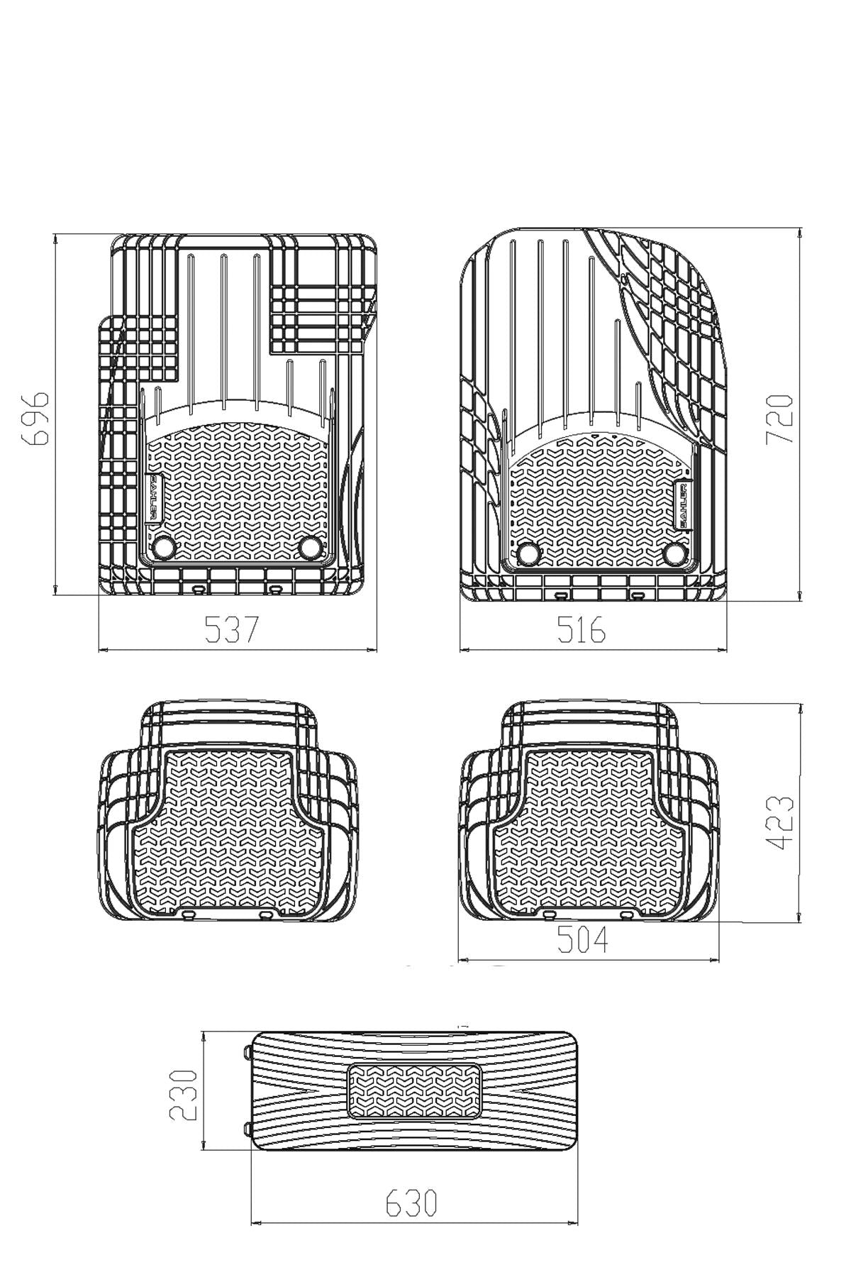 Sahler Universal TPE Oto Paspas Smartfit Siyah Oto Paspas Takımı - KolayOto