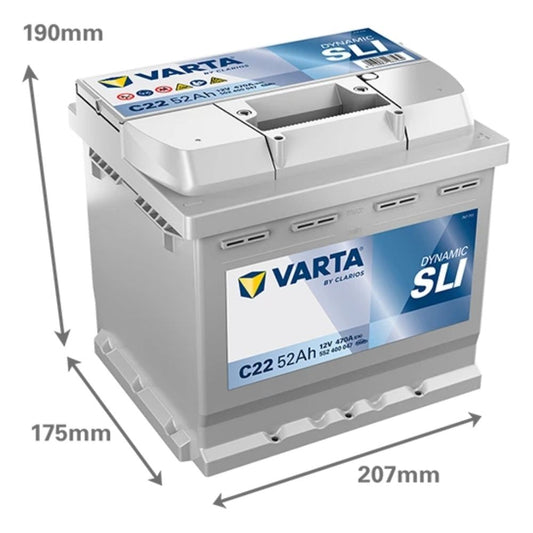Varta Blue Dynamic C22 12V 52 Ah 470A (EN) Akü Modelleri