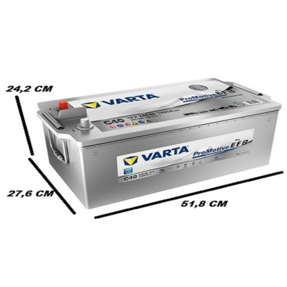 Varta Promotive C40 EFB Start-Stop 12V 240 Ah 1200A(EN) Akü Modelleri