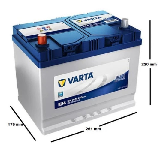 Varta Blue Dynamic E24 12V 70 Ah 630A (EN) Ters Kutup Akü Modelleri