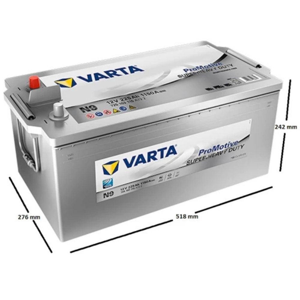 Varta N9 Silver Promotive Marin 12V 225 Ah Ağır Ticari Akü Modelleri