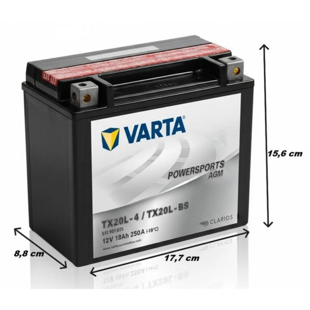 Varta Powersports YTX20L-BS AGM Start-Stop 12V 18 Ah 250CCA Motosiklet Aküsü Modelleri