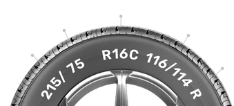 Wheel with size values